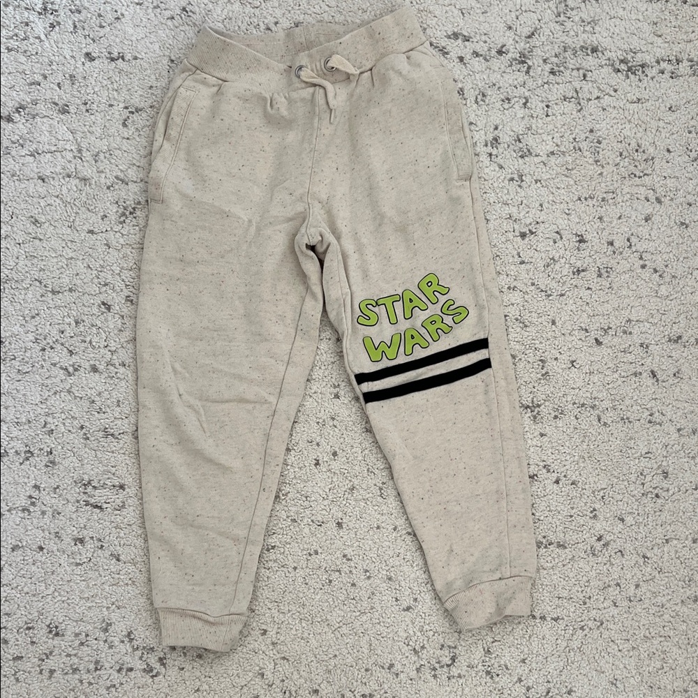 Star Wars Disney Kids Jogger Pants - Light Gray with Black and Green Accents